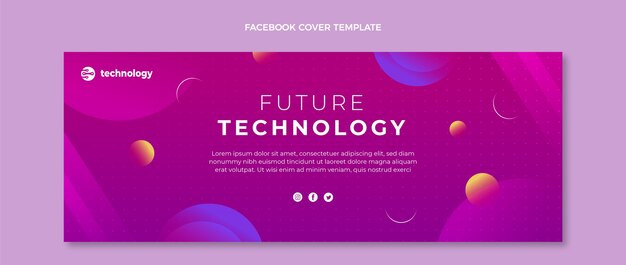 gradient halftone technology facebook cover