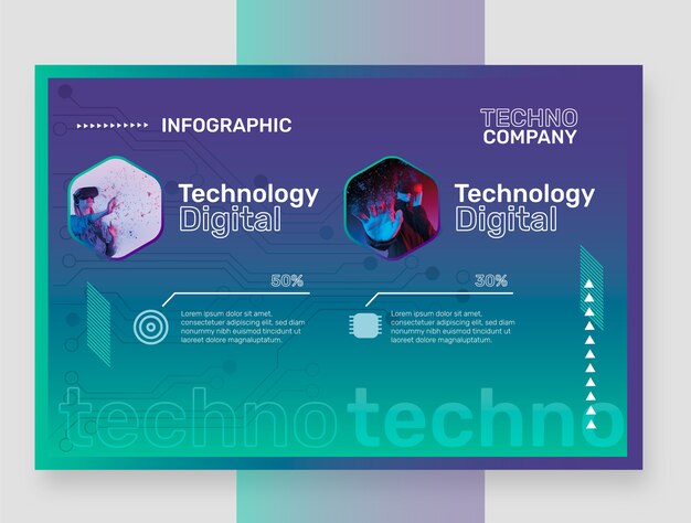 Gradient halftone technology infographic