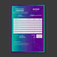 Free vector gradient halftone technology invoice