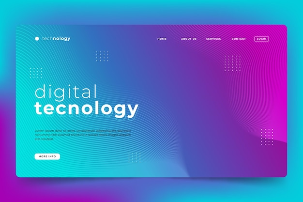 Free vector gradient halftone technology landing page