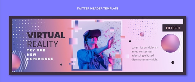 Gradient halftone technology twitter header