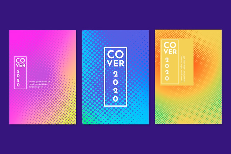 Free Vector gradient halftone with small dots cover collection