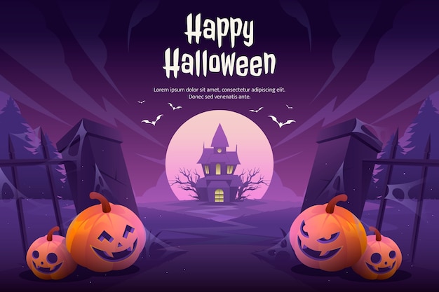 Free vector gradient halloween background