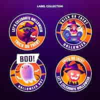 Free vector gradient halloween badges collection