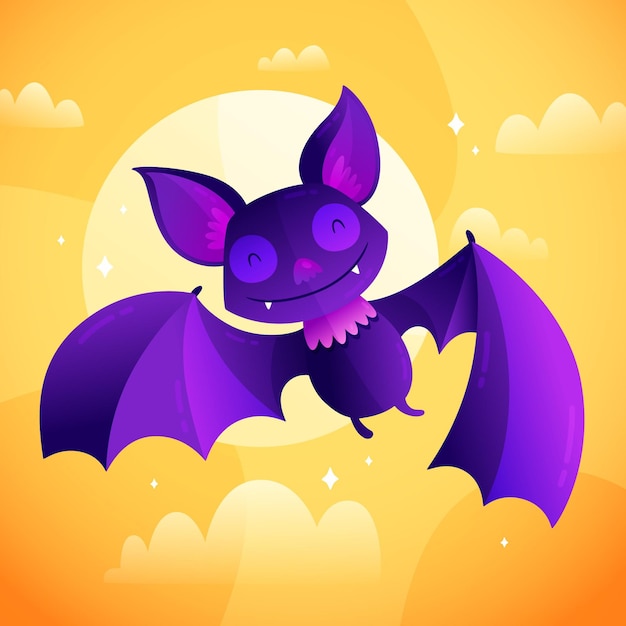 Бесплатное векторное изображение Градиент хэллоуин летучая мышь иллюстрация