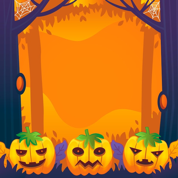 Free vector gradient halloween frame template