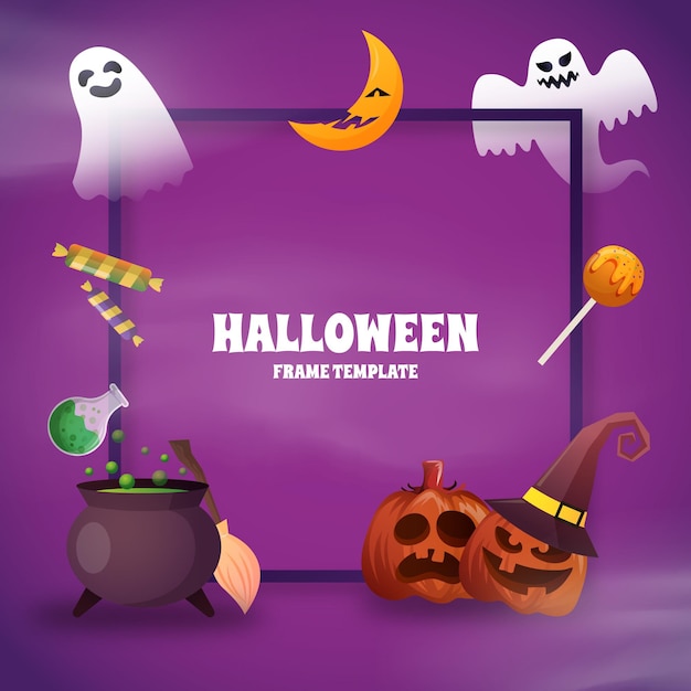 Gradient halloween frame template