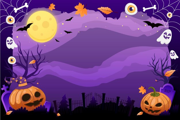 Gradient halloween frame template