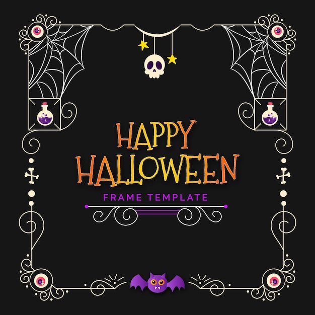 Free vector gradient halloween frame template