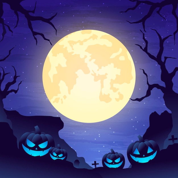 Бесплатное векторное изображение Шаблон градиентной рамки на хэллоуин