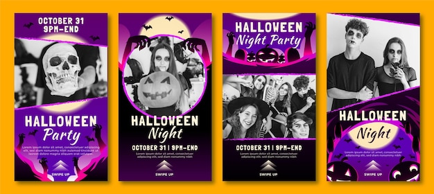 Raccolta di storie di instagram di halloween sfumato