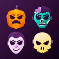 Free vector gradient halloween masks collection