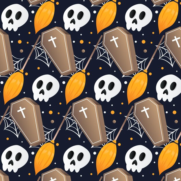 Free vector gradient halloween pattern design