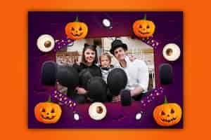 Free vector gradient halloween photocall template