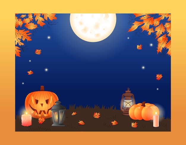 Gradient halloween photocall template