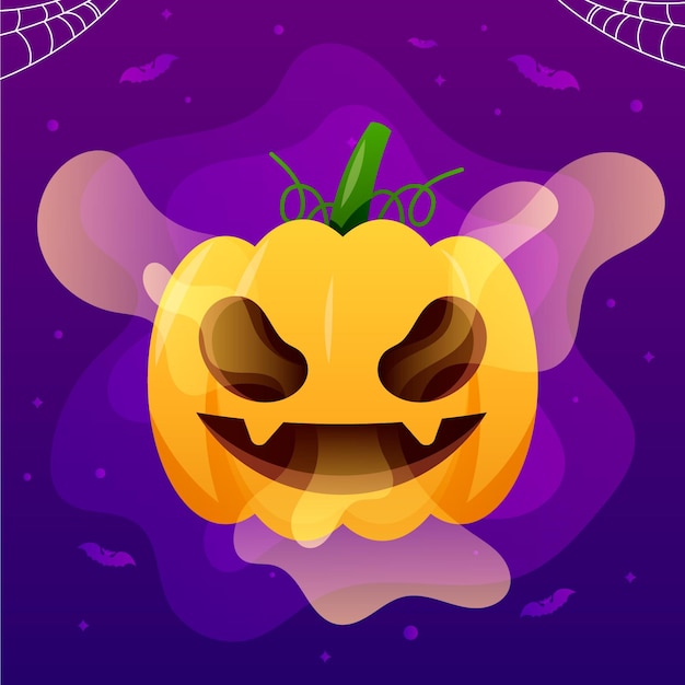 Gradient halloween pumpkin illustration