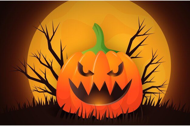 Gradient halloween pumpkin illustration