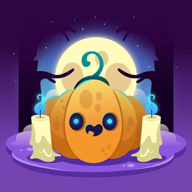 Gradient halloween pumpkin illustration