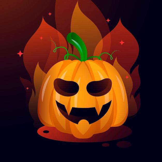 Free vector gradient halloween pumpkin illustration