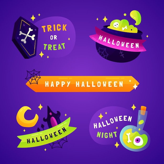 Gradient halloween sale badges collection