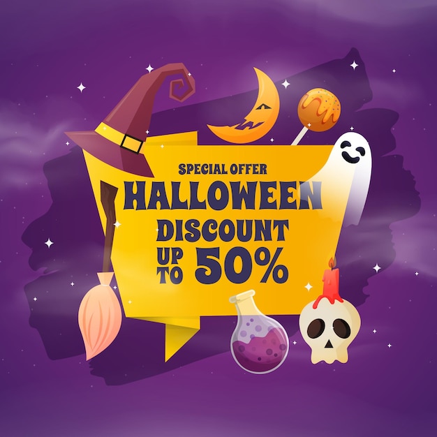 Gradient halloween sale illustration