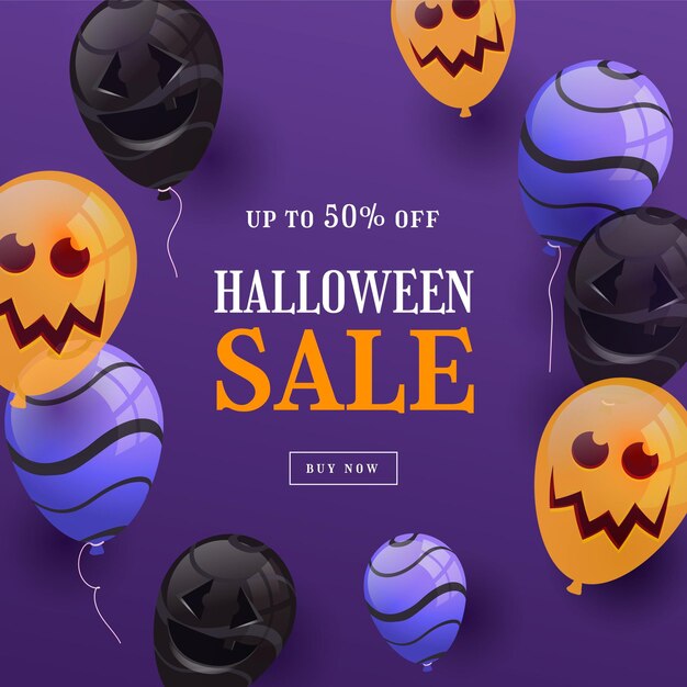 グラデーションハロウィンセールイラスト
