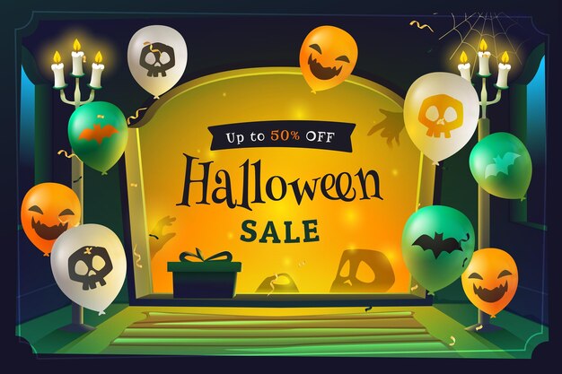 Градиентная иллюстрация продажи хэллоуина
