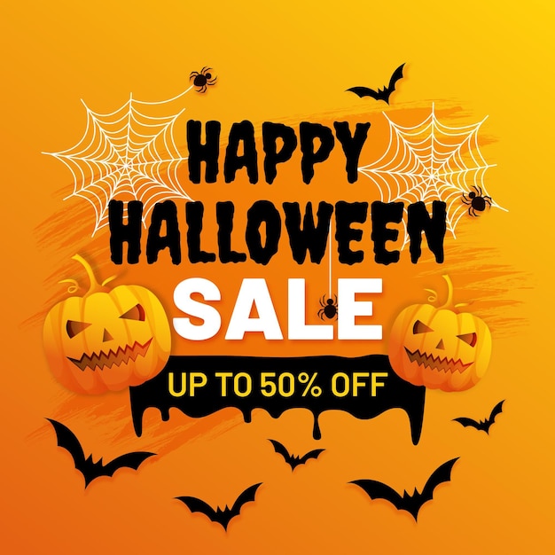 Free vector gradient halloween sale illustration