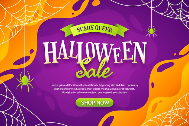 Free vector gradient halloween sale illustration