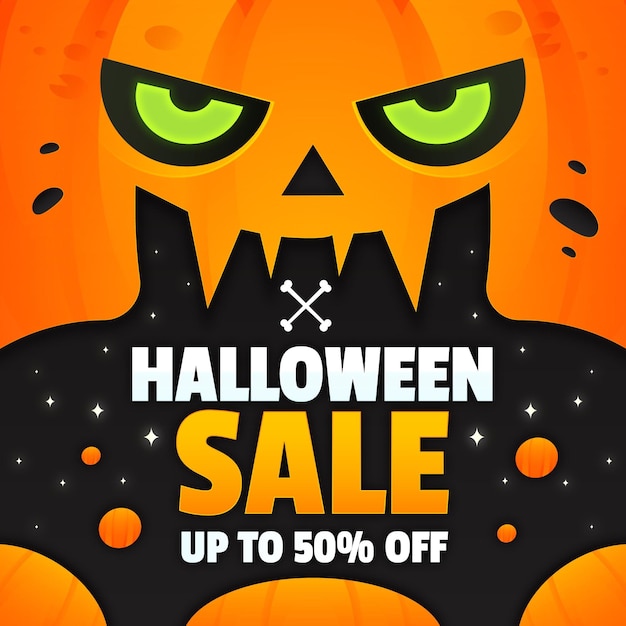 Gradient halloween sale illustration