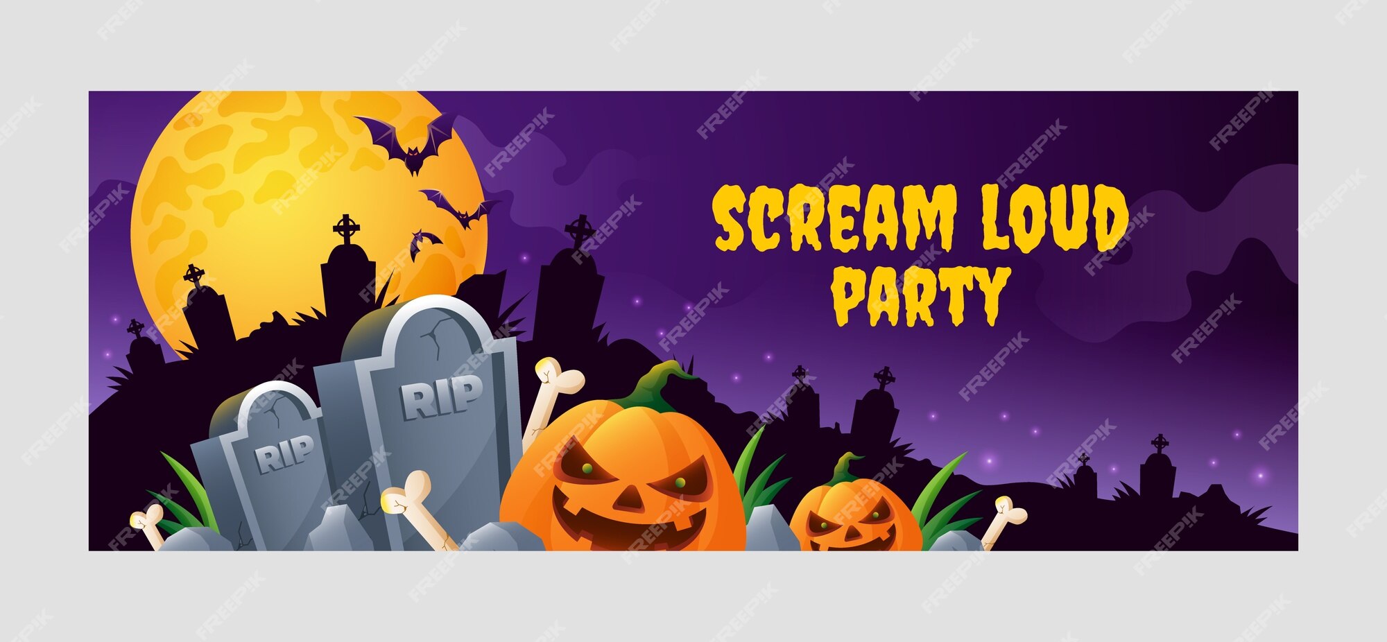 Free Vector | Gradient halloween social media cover template