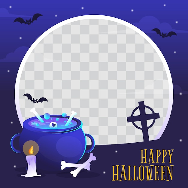 Free vector gradient halloween social media frame template