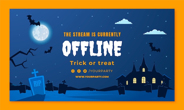 Free vector gradient halloween twitch background