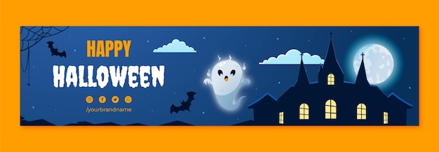 Vettore gratuito banner di contrazione di halloween sfumato