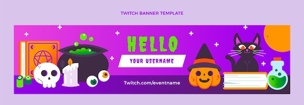 Free vector gradient halloween twitch cover