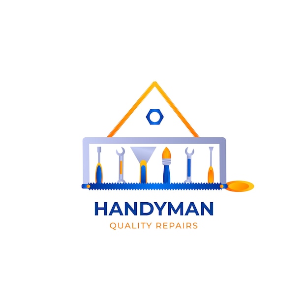 Free vector gradient handyman logo