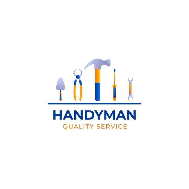 Free vector gradient handyman logo