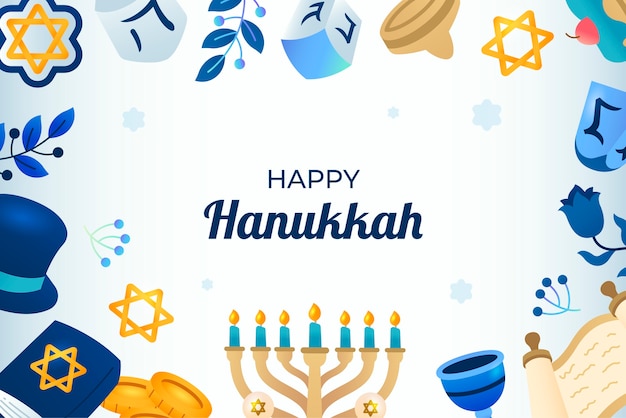 Free vector gradient hanukkah background