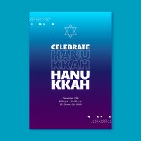 Gradient hanukkah party invitation