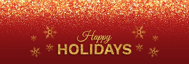 Gradient happy holidays horizontal banner