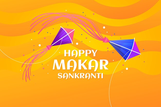 Gradient happy makar sankranti background