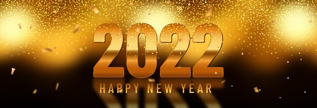 Gradient happy new year 2022 banner