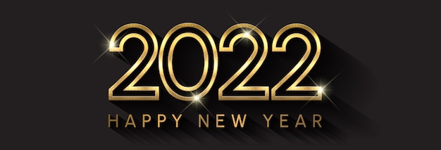 Free vector gradient happy new year 2022 banner