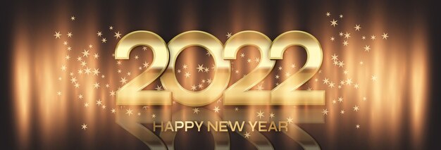 Gradient happy new year 2022 banner