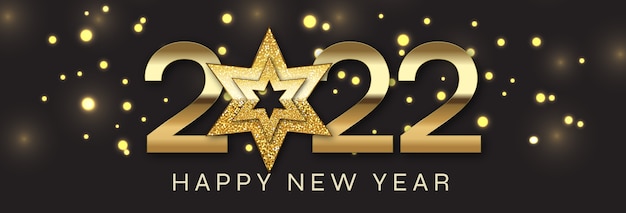 Gradient happy new year 2022 banner