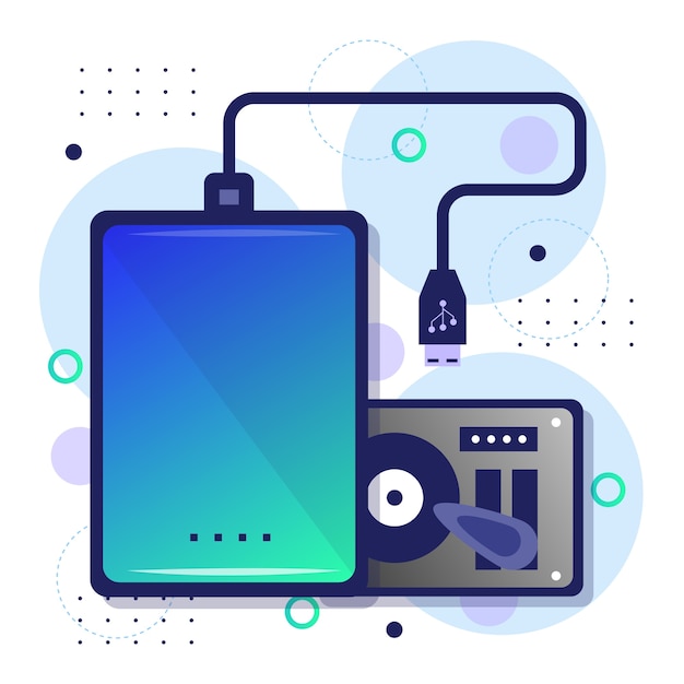 Gradient hard drive illustration