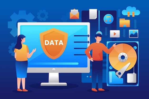 gradient hard drive illustration