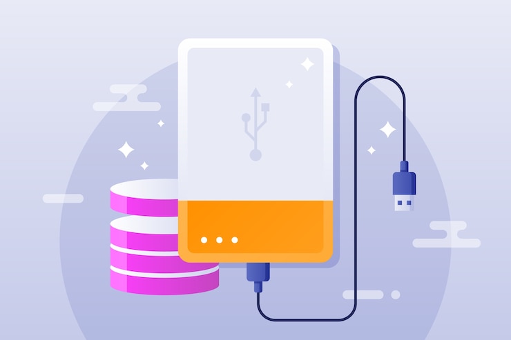 Free Vector gradient hard drive illustration