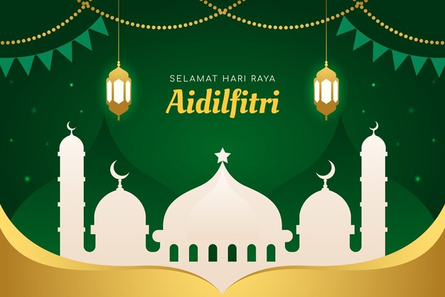 グラデーションハリラヤaidilfitri背景