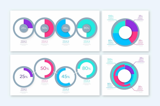 Gradient harvey ball diagrams - infographic